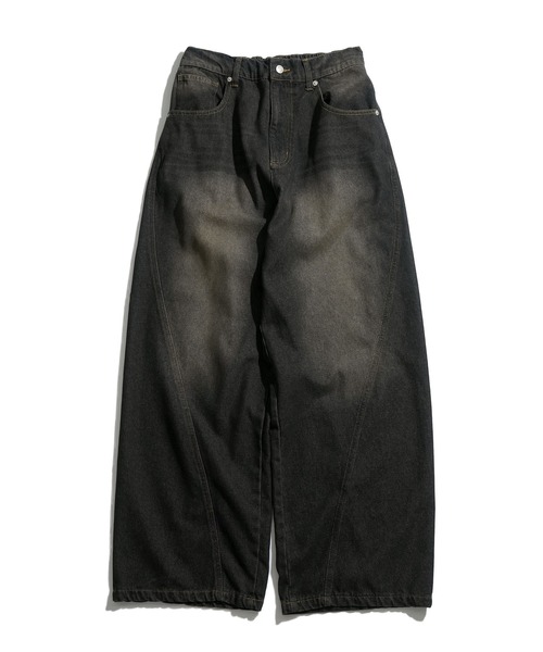 Starting Over（スターティングオーバー）の「WIDE CURVED DENIM PANTS/ワイドカーブデニムパンツ（デニムパンツ・メンズ・ネイビー/ブラック・L/M）」の3枚目の写真