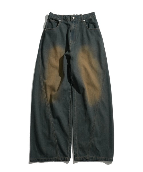 Starting Over（スターティングオーバー）の「WIDE CURVED DENIM PANTS/ワイドカーブデニムパンツ（デニムパンツ・メンズ・ネイビー/ブラック・L/M）」の5枚目の写真