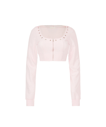 EYELET TRIM HOODIE