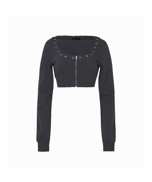 Худи с люверсной отделкой (EYELET TRIM HOODIE)
