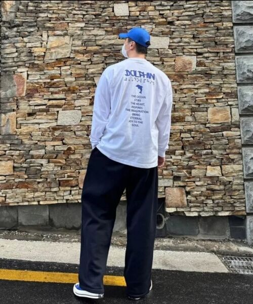 DOLPHIN WAVE APPAREL(ドルフィンウェーブアパレル)の「ドルフィンピングリーディンググラフィック長袖Tシャツホワイト(Tシャツ/カットソー・メンズ・Off White・MEDIUM/LARGE/X-LARGE)」の15枚目の写真