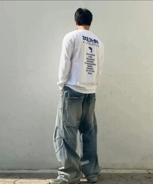 DOLPHIN WAVE APPAREL(ドルフィンウェーブアパレル)の「ドルフィンピングリーディンググラフィック長袖Tシャツホワイト(Tシャツ/カットソー・メンズ・Off White・MEDIUM/LARGE/X-LARGE)」の17枚目の写真