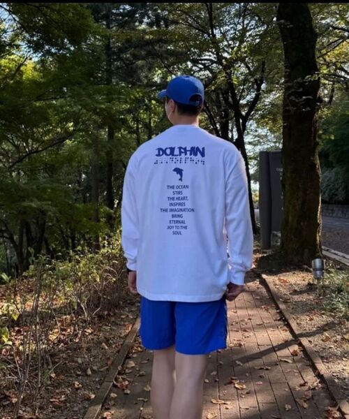DOLPHIN WAVE APPAREL(ドルフィンウェーブアパレル)の「ドルフィンピングリーディンググラフィック長袖Tシャツホワイト(Tシャツ/カットソー・メンズ・Off White・MEDIUM/LARGE/X-LARGE)」の22枚目の写真