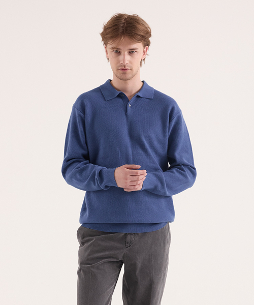 BIRBANTE(ビルバンテ)の「コンフォートウォッシャブルカラー ニット - レトロブルー(ニット/セーター・メンズ・ブルー・MEDIUM/LARGE/X-LARGE)」の1枚目の写真