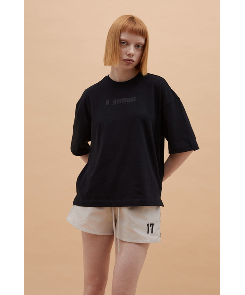 K-GARMENT(カメント)の「WハーフスリーブロゴワイドTシャツ ブラック(Tシャツ/カットソー・レディース・その他・SMALL/X-SMALL)」の2枚目の写真