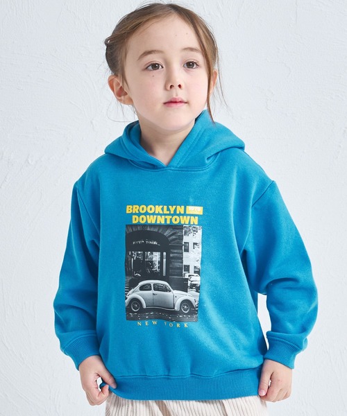 pairmanon（ペアマノン）の「【ぬくふわ】ユニセックス 裏起毛 フォトプリント フーディ（パーカー・キッズ・グレー/アイボリー/ブルー/ピンク・100/150/140/130/120/110/90）」の3枚目の写真