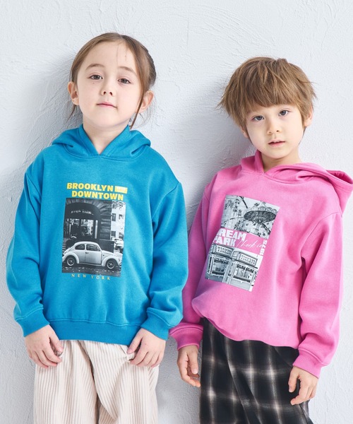 pairmanon（ペアマノン）の「【ぬくふわ】ユニセックス 裏起毛 フォトプリント フーディ（パーカー・キッズ・グレー/アイボリー/ブルー/ピンク・100/150/140/130/120/110/90）」の22枚目の写真