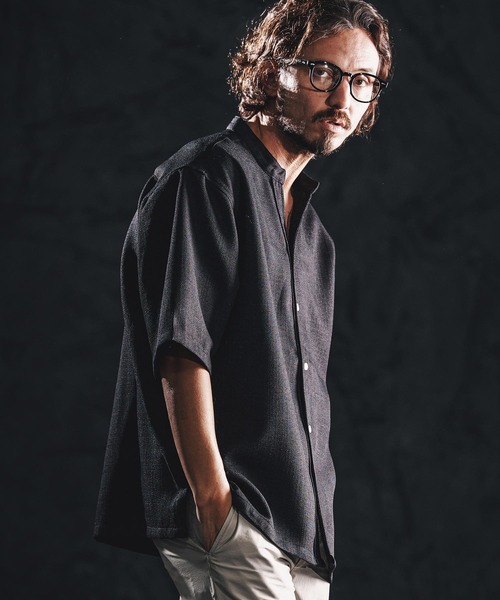 wjk reluxe（ダブルジェーケーリラックス）の「mhs2486-linen like V neck SS shirts シャツ(WR26S-14)（シャツ/ブラウス・メンズ・ブラック/ブラウン系その他/ホワイト・L/M/S）」の3枚目の写真