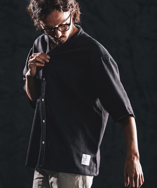 wjk reluxe（ダブルジェーケーリラックス）の「mhs2486-linen like V neck SS shirts シャツ(WR26S-14)（シャツ/ブラウス・メンズ・ブラック/ブラウン系その他/ホワイト・L/M/S）」の7枚目の写真