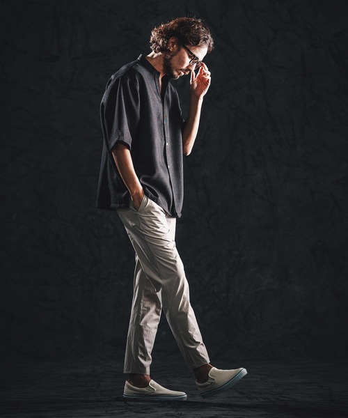 wjk reluxe（ダブルジェーケーリラックス）の「mhs2486-linen like V neck SS shirts シャツ(WR26S-14)（シャツ/ブラウス・メンズ・ブラック/ブラウン系その他/ホワイト・L/M/S）」の10枚目の写真