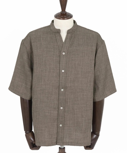 wjk reluxe（ダブルジェーケーリラックス）の「mhs2486-linen like V neck SS shirts シャツ(WR26S-14)（シャツ/ブラウス・メンズ・ブラック/ブラウン系その他/ホワイト・L/M/S）」の12枚目の写真