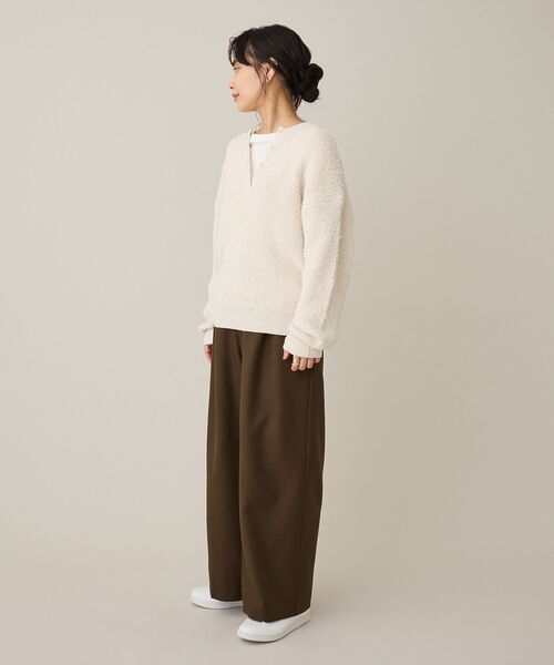 CRAFT STANDARD BOUTIQUE(クラフトスタンダードブティック)の「ウエスト折り返しスラックス(その他パンツ・レディース・ベージュ系その他2/ブラウン系その他2・L/M)」の9枚目の写真