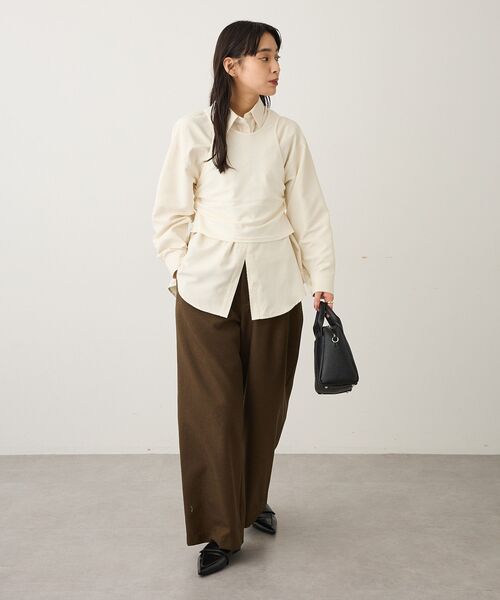 CRAFT STANDARD BOUTIQUE(クラフトスタンダードブティック)の「ウエスト折り返しスラックス(その他パンツ・レディース・ベージュ系その他2/ブラウン系その他2・L/M)」の16枚目の写真