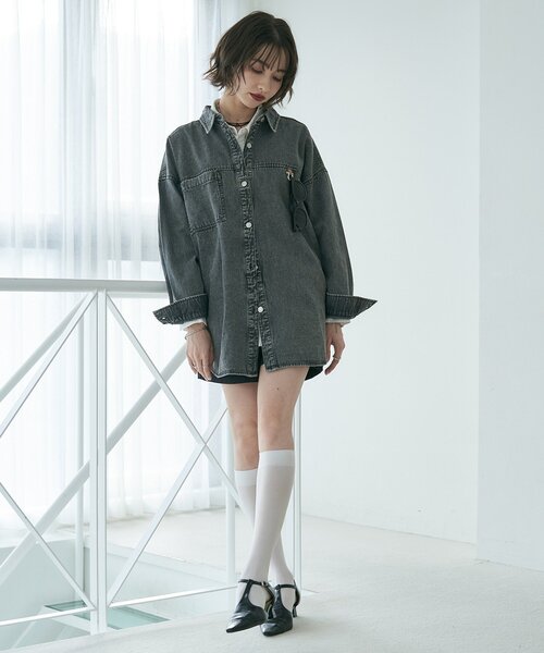 Remind me and forever(リマインドミーアンドフォーエバー)の「【2026SS】【SETUP対応】デニムシャケット(デニムジャケット・レディース・スミクロ/ワンウォッシュ・FREE)」の5枚目の写真