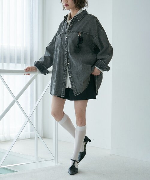 Remind me and forever(リマインドミーアンドフォーエバー)の「【2026SS】【SETUP対応】デニムシャケット(デニムジャケット・レディース・スミクロ/ワンウォッシュ・FREE)」の7枚目の写真