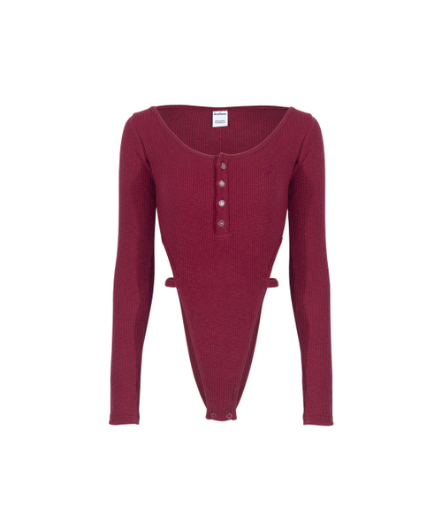 Anothera（アナザーエー）の「ハイレグボディスーツ_ワイン（Tシャツ/カットソー・レディース・その他・FREE）」の2枚目の写真