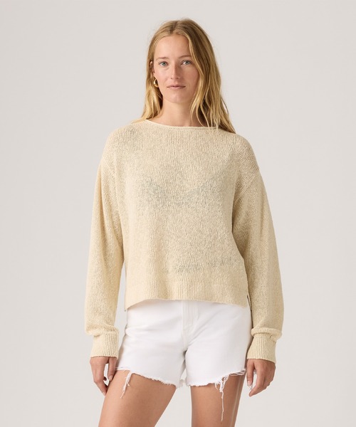 Levi's(リーバイス)の「Levi's/リーバイス LAETITIA ブークレプルオーバー(ニット/セーター・レディース・ホワイト・M/S/XS)」の1枚目の写真