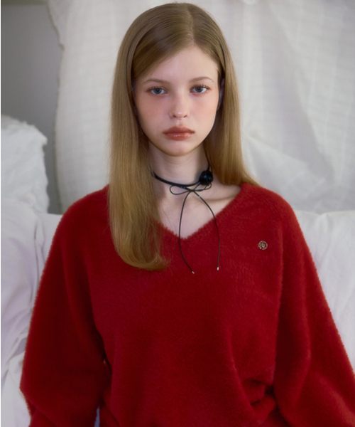 ROSEFRANTZ（ロゼフランツ）の「Fur V-neck Knit [Red]（ニット/セーター・レディース・その他・ONE SIZE）」の3枚目の写真