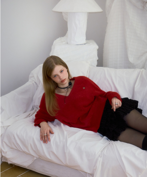ROSEFRANTZ（ロゼフランツ）の「Fur V-neck Knit [Red]（ニット/セーター・レディース・その他・ONE SIZE）」の4枚目の写真