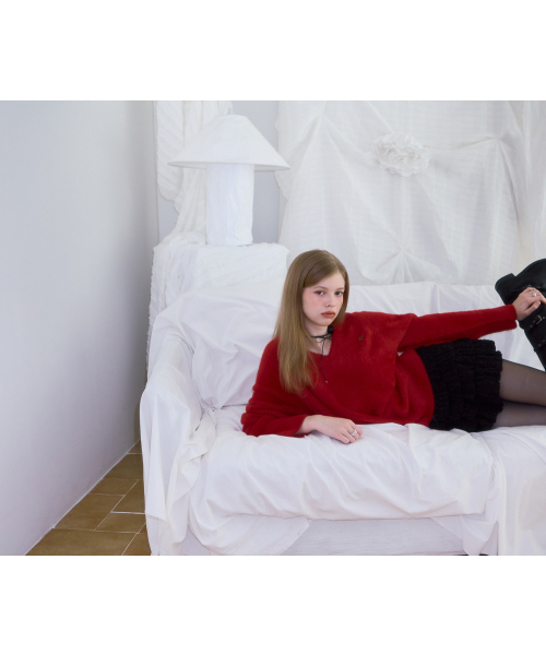 ROSEFRANTZ（ロゼフランツ）の「Fur V-neck Knit [Red]（ニット/セーター・レディース・その他・ONE SIZE）」の8枚目の写真