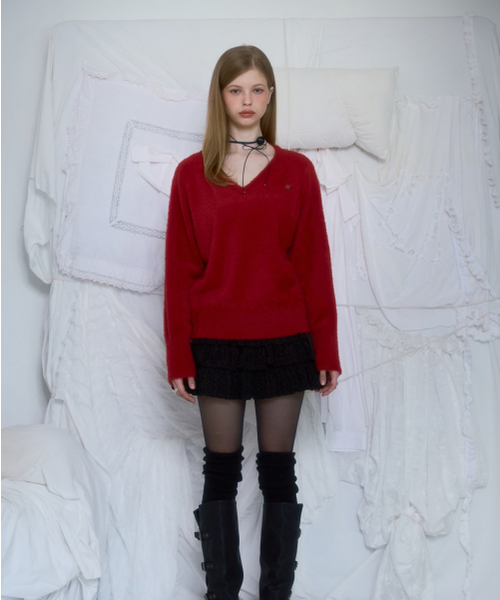 ROSEFRANTZ（ロゼフランツ）の「Fur V-neck Knit [Red]（ニット/セーター・レディース・その他・ONE SIZE）」の11枚目の写真