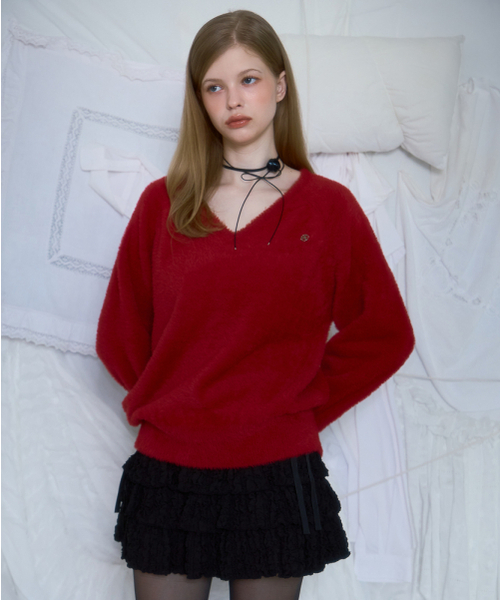 ROSEFRANTZ（ロゼフランツ）の「Fur V-neck Knit [Red]（ニット/セーター・レディース・その他・ONE SIZE）」の16枚目の写真