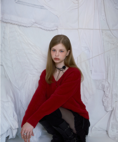 ROSEFRANTZ（ロゼフランツ）の「Fur V-neck Knit [Red]（ニット/セーター・レディース・その他・ONE SIZE）」の19枚目の写真
