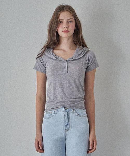 HAINT(ヘイント)の「HOLY HOOD T-SHIRT_2COLORS_GRAY(Tシャツ/カットソー・レディース・その他・FREE)」の1枚目の写真