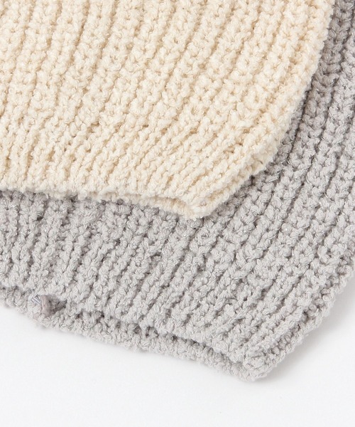 LAKOLE(ラコレ)の「ループヤーンニットワッチ / 622506(ニットキャップ/ビーニー・レディース・ブラック/オフホワイト/ライトグレー・FREE)」の8枚目の写真