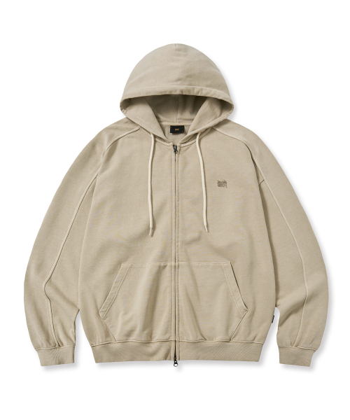 BROWNBREATH(ブラウンブレス)の「PIGMENT TAG HOOD ZIP UP - BEIGE(パーカー・レディース・その他・S/M/L/XL)」の1枚目の写真