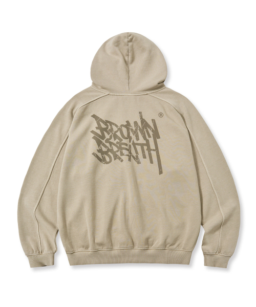 BROWNBREATH(ブラウンブレス)の「PIGMENT TAG HOOD ZIP UP - BEIGE(パーカー・レディース・その他・S/M/L/XL)」の2枚目の写真