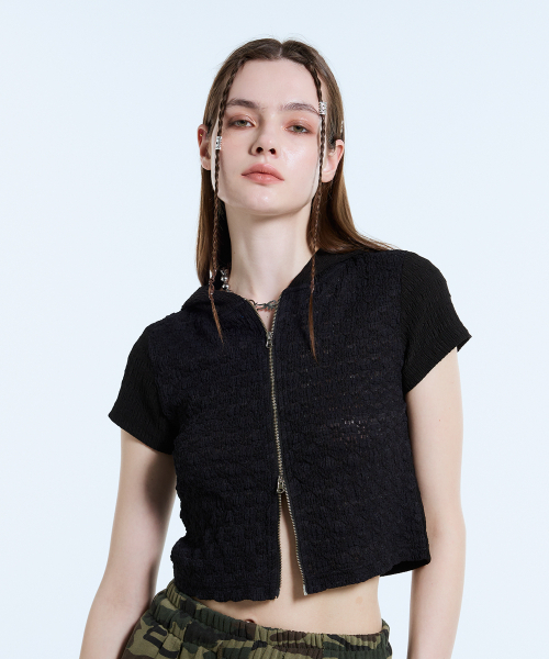 L11 MIX HOOD ZIP-UP(BLACK)