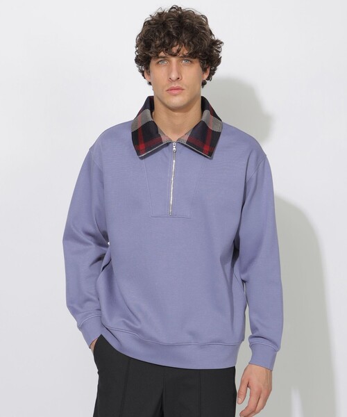CB CRESTBRIDGE(シービークレストブリッジ)の「クレストブリッジチェックハーフジッププルオーバー(Tシャツ/カットソー・レディース・ブラック/ブルー/オフホワイト・3/1/2)」の3枚目の写真