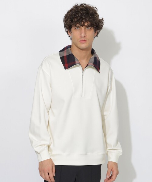 CB CRESTBRIDGE(シービークレストブリッジ)の「クレストブリッジチェックハーフジッププルオーバー(Tシャツ/カットソー・レディース・ブラック/ブルー/オフホワイト・3/1/2)」の16枚目の写真