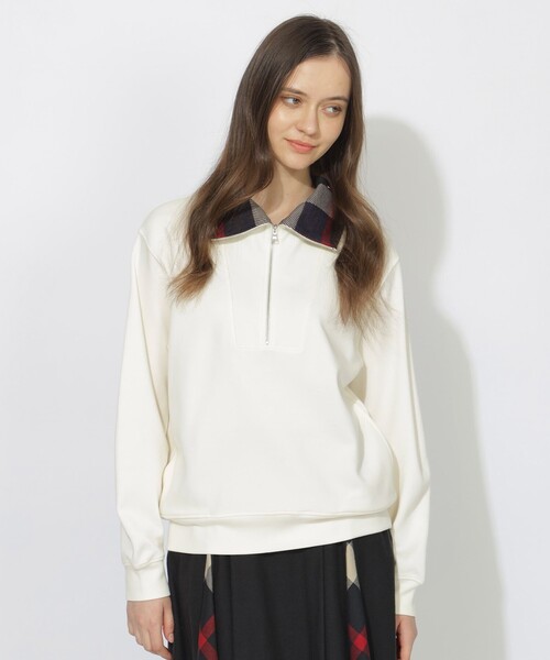 CB CRESTBRIDGE(シービークレストブリッジ)の「クレストブリッジチェックハーフジッププルオーバー(Tシャツ/カットソー・レディース・ブラック/ブルー/オフホワイト・3/1/2)」の17枚目の写真