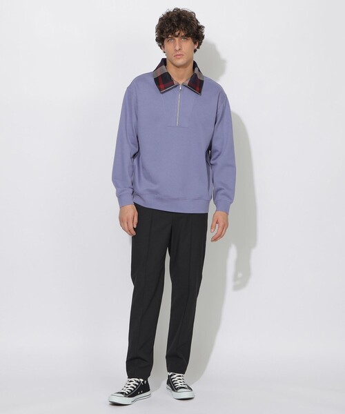 CB CRESTBRIDGE(シービークレストブリッジ)の「クレストブリッジチェックハーフジッププルオーバー(Tシャツ/カットソー・レディース・ブラック/ブルー/オフホワイト・3/1/2)」の7枚目の写真