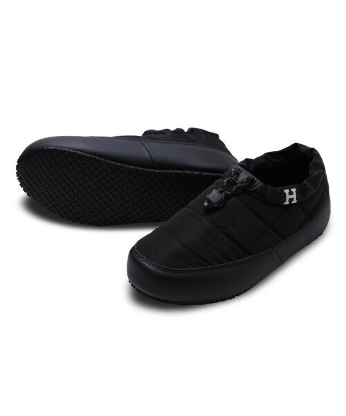 HARVARD SHOES（ハーバードシューズ）の「コンラッド 男女共用 パディングスリッポン ファー裏地 ブラック（スリッポン・レディース・その他・L/M/S/XL）」の2枚目の写真