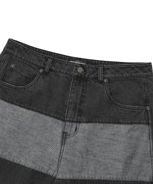 NICE GHOST CLUB（ナイスゴーストクラブ）の「PANEL STITCH JEANS_BLACK(NG2EFUD113A)（デニムパンツ・レディース・ブラック・S/M/L）」の3枚目の写真