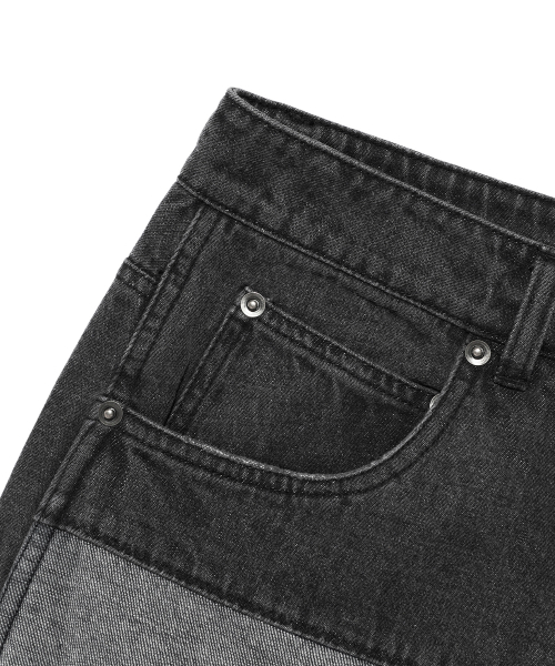 NICE GHOST CLUB（ナイスゴーストクラブ）の「PANEL STITCH JEANS_BLACK(NG2EFUD113A)（デニムパンツ・レディース・ブラック・S/M/L）」の4枚目の写真