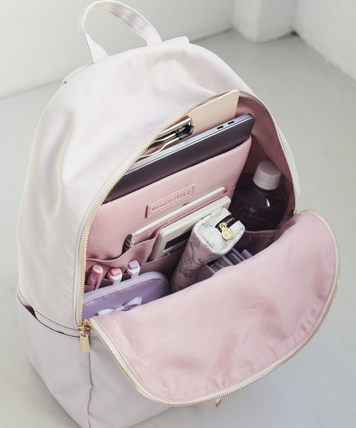 Maison de FLEUR（メゾンドフルール）の「撥水加工レースアップリボンリュック（バックパック/リュック・レディース・ピンク系その他/ブラック・FREE）」の10枚目の写真