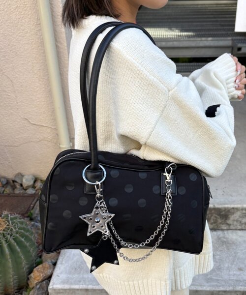 CIAOPANIC TYPY（チャオパニックティピー）の「【UNISEX】星チャーム付きアソート柄ボストンBAG（トートバッグ・レディース・ブルー/レッド/ブラック・ONE SIZE）」の13枚目の写真