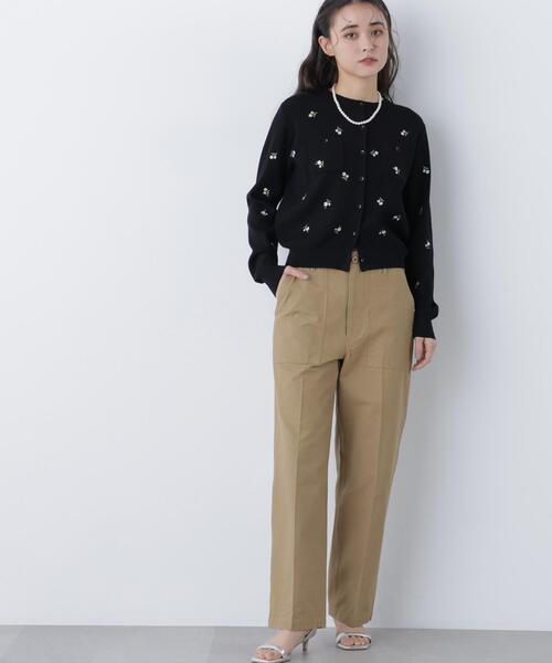 N.(N. Natural Beauty Basic)(エヌエヌナチュラルビューティーベーシック)の「フラワー刺繍ポケットカーデ(カーディガン/ボレロ・レディース・ホワイト系その他/ブラック系その他・フリ-)」の8枚目の写真