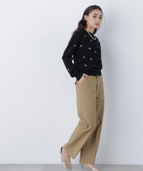 N.(N. Natural Beauty Basic)(エヌエヌナチュラルビューティーベーシック)の「フラワー刺繍ポケットカーデ(カーディガン/ボレロ・レディース・ホワイト系その他/ブラック系その他・フリ-)」の9枚目の写真