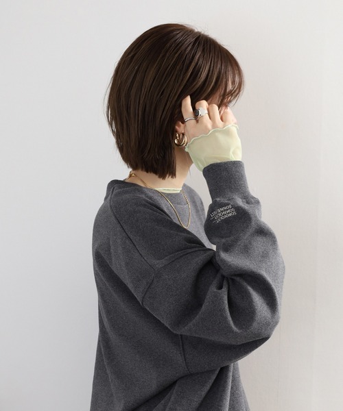 Arinomama(アリノママ)の「Arinomama オーガニックフライス ゆるオーバートレーナー(スウェット・レディース・アイボリー/スミクロ/モカ・FREE)」の3枚目の写真