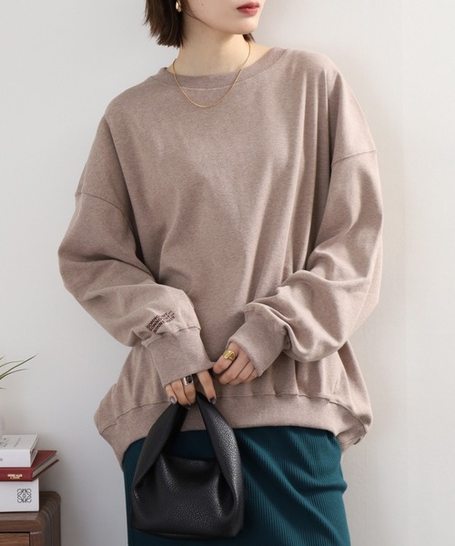 Arinomama(アリノママ)の「Arinomama オーガニックフライス ゆるオーバートレーナー(スウェット・レディース・アイボリー/スミクロ/モカ・FREE)」の22枚目の写真