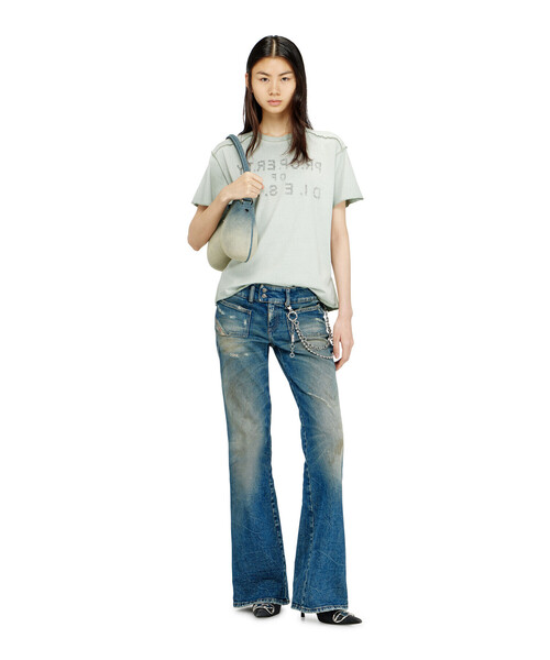 DIESEL(ディーゼル)の「ウィメンズ Tシャツ T-ILY(Tシャツ/カットソー・レディース・グレー系その他/ライトピンク・LARGE/SMALL/MEDIUM/X-SMALL)」の7枚目の写真