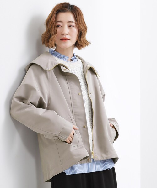 grove(グローブ)の「【貴島明日香さん着用】【撥水】きれいめに着こなせるマウンテンパーカ(ブルゾン・レディース・グレー/ネイビー/ブルー系その他/オフホワイト/ベージュ系7・03/02/05/04/01)」の2枚目の写真