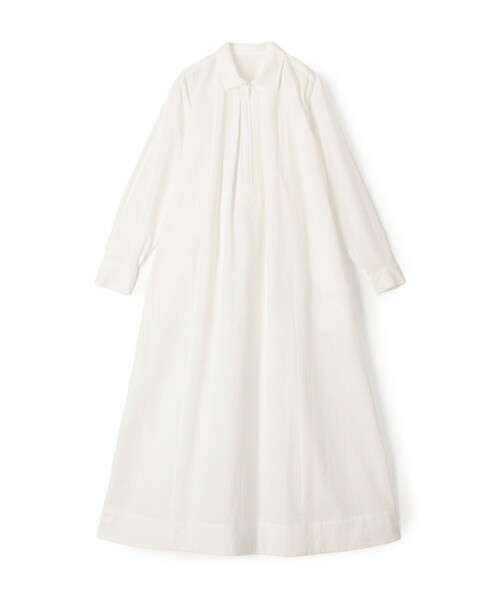 MACPHEE（マカフィー）の「【WEB先行予約】コットンタイプライター ジップワンピース（シャツワンピース・レディース・ブルー系その他2/ホワイト・36）」の2枚目の写真