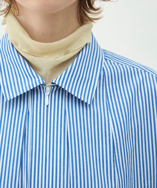 MACPHEE（マカフィー）の「【WEB先行予約】コットンタイプライター ジップワンピース（シャツワンピース・レディース・ブルー系その他2/ホワイト・36）」の6枚目の写真