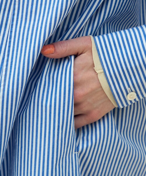 MACPHEE（マカフィー）の「【WEB先行予約】コットンタイプライター ジップワンピース（シャツワンピース・レディース・ブルー系その他2/ホワイト・36）」の8枚目の写真